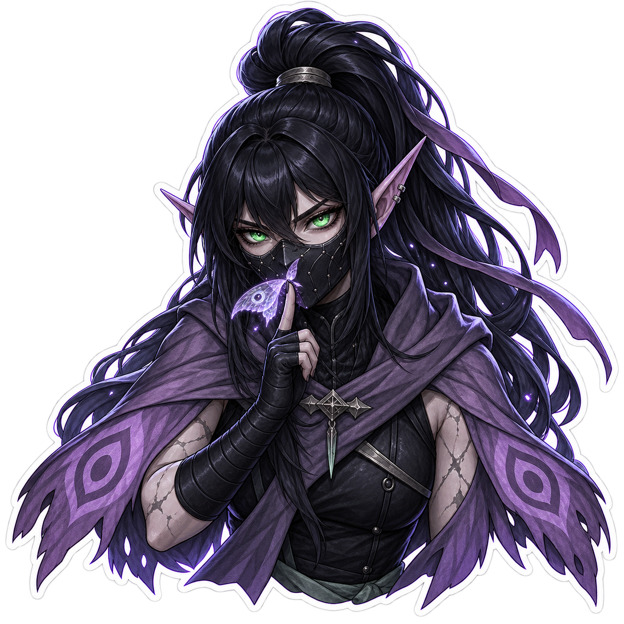 Moth Hush sticker — Gravesilk Ibuki · Adventure reward