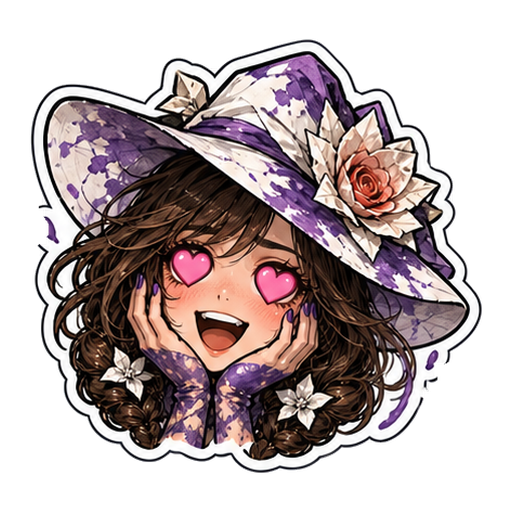 Inkweaver Lunetta Heart Eyes sticker