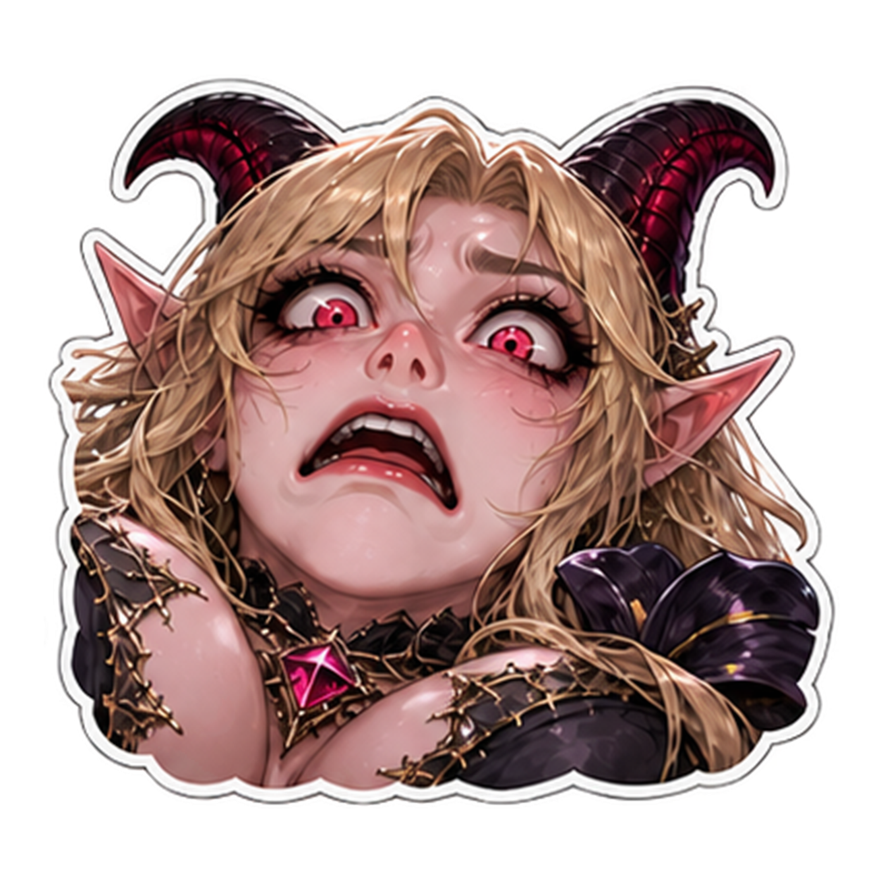 Panic sticker — Mourning Veil Morrigan